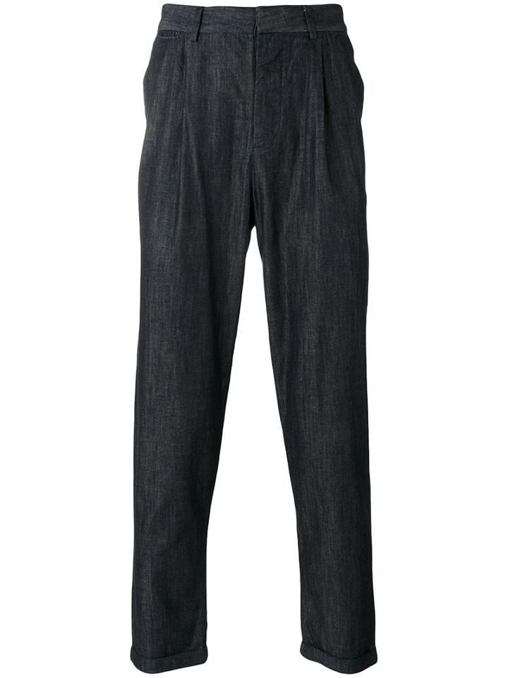 Emporio Armani Denim Tapered Trousers, Men's, Size: 52, Blue, Cotton
