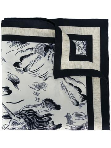 Gucci Sea Storm Print Pocket Square, Men's, Nude/neutrals, Silk