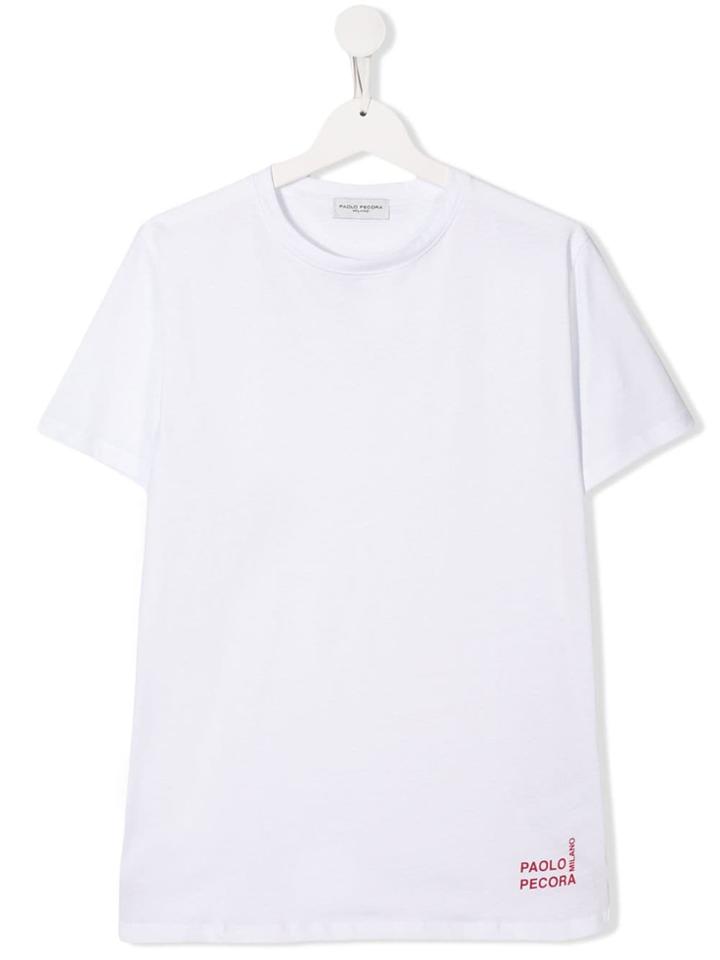 Paolo Pecora Kids Teen 'white-out' Print T-shirt