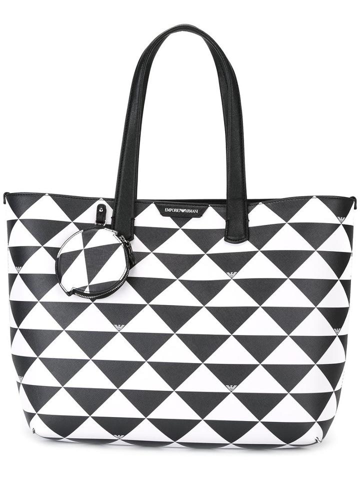 Emporio Armani - Triangles Tote - Women - Leather - One Size, Women's, Black, Leather