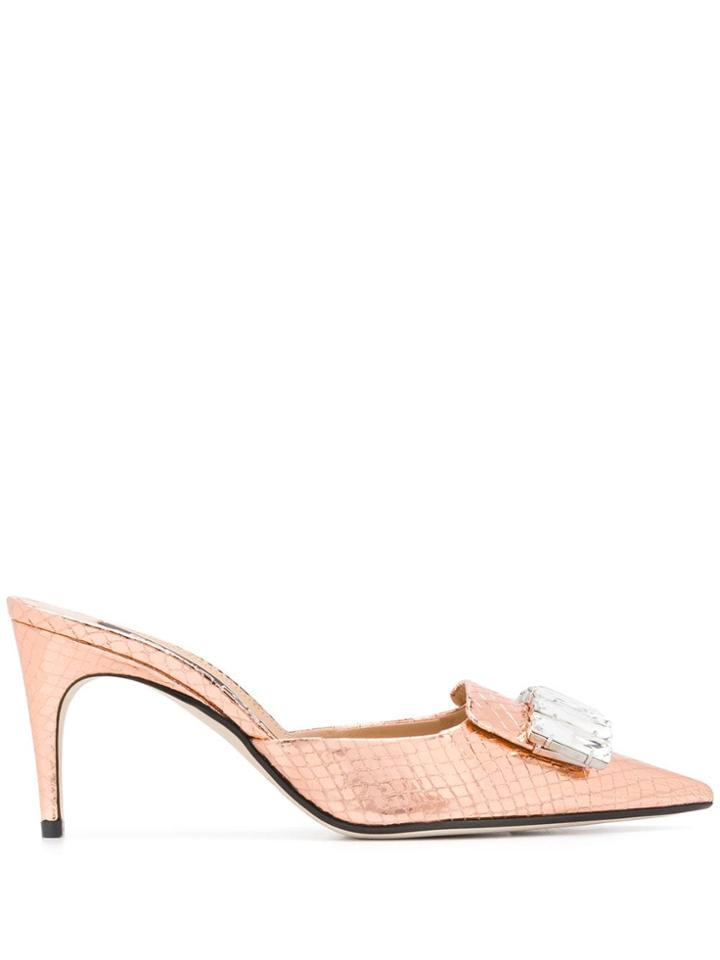 Sergio Rossi Crystal Buckle Pumps - Pink