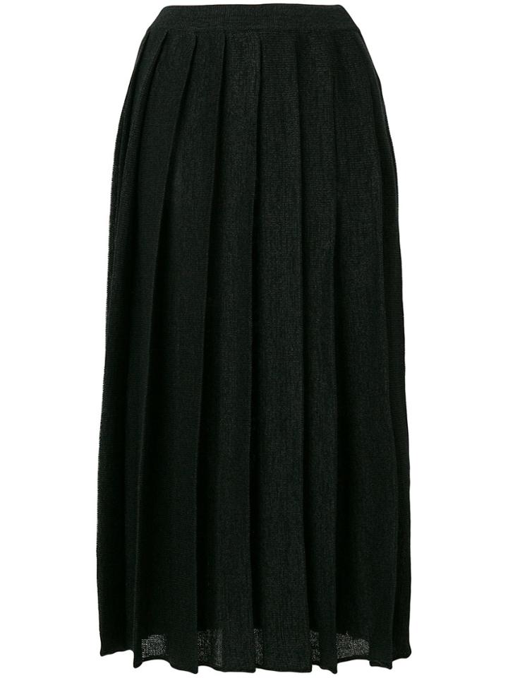 Cristaseya Pleated Midi Skirt - Black