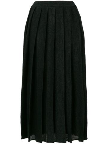 Cristaseya Pleated Midi Skirt - Black