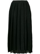 Cristaseya Pleated Midi Skirt - Black