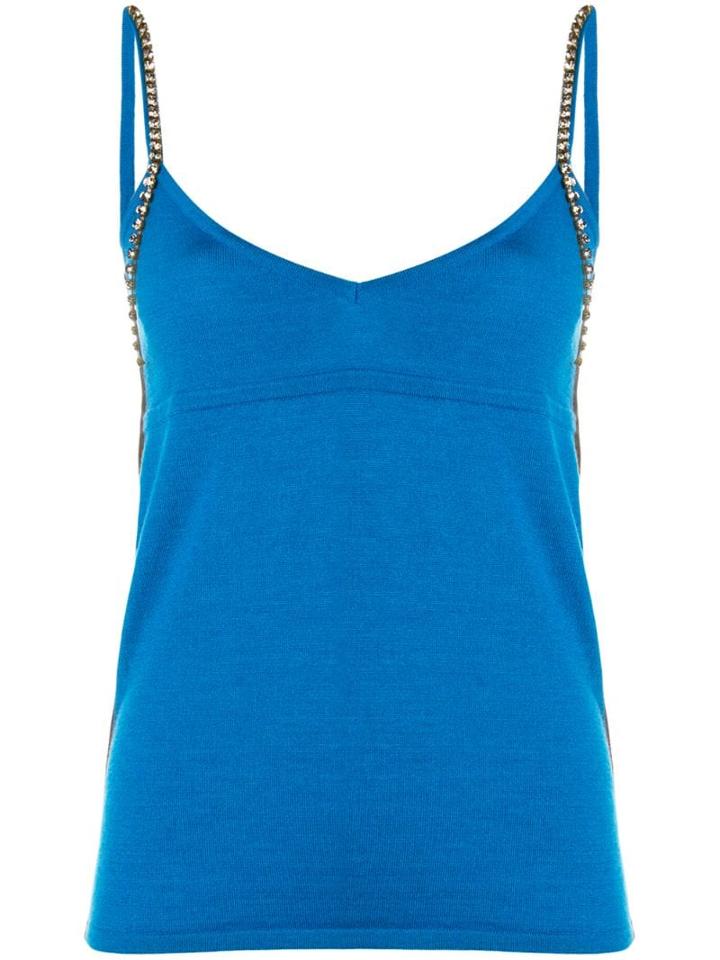 Nº21 Embellished Side-stripe Cami Top - Blue
