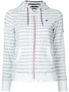 Loveless - Striped Zip Hoodie - Women - Cotton/polyester - 36, White, Cotton/polyester