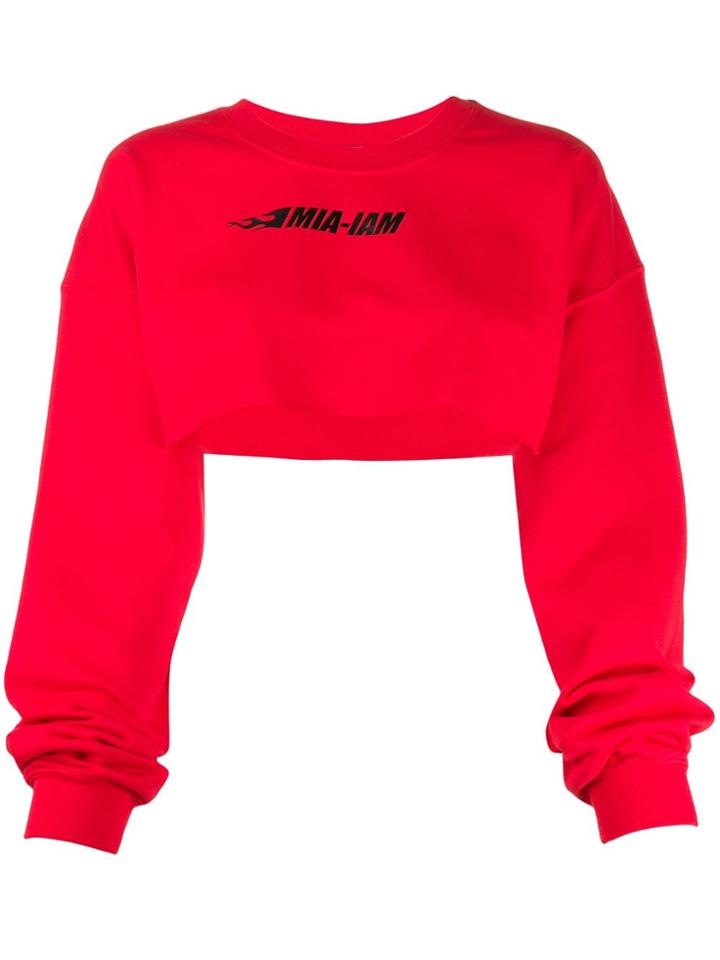 Mia-iam Puff Destroy 20 Cropped Sweatshirt - Red