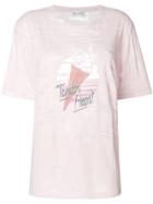 Saint Laurent Tender Heart Slogan T-shirt - Pink & Purple