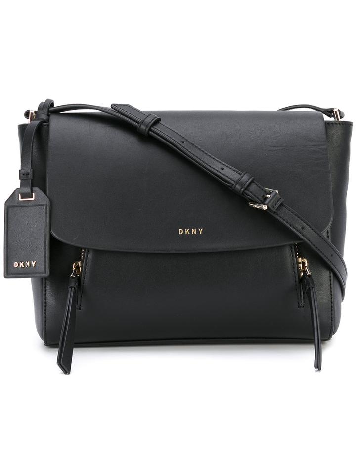 Dkny - Flap Shoulder Bag - Women - Cotton/leather - One Size, Black, Cotton/leather