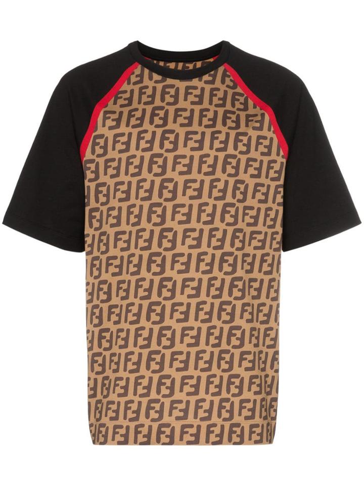 Fendi Ff Logo Print Cotton T-shirt - Black