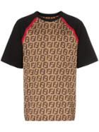 Fendi Ff Logo Print Cotton T-shirt - Black