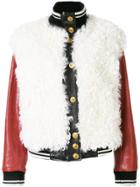 Fausto Puglisi Leather Bomber Jacket - White