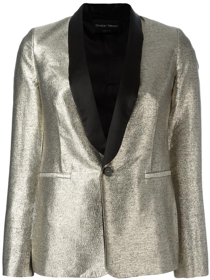Christian Pellizzari Shinny Blazer, Women's, Size: 44, Grey, Polyester/polyamide/acetate/viscose