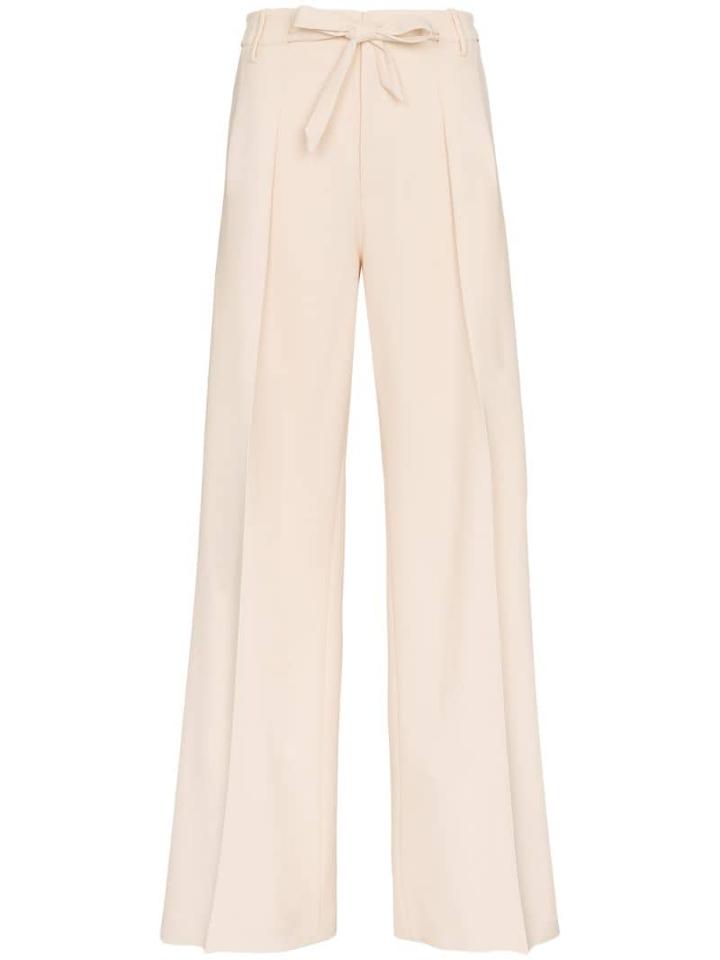 Roland Mouret Woodcourt Tie Waist Virgin Wool Alpaca Blend Trousers -