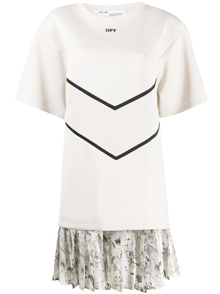 Off-white Intarsia T-shirt Dress - Neutrals