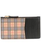 Burberry Vintage Check And Leather Zip Cardholder - Multicolour