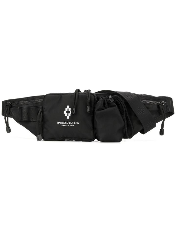 Marcelo Burlon County Of Milan Logo Print Fanny Pack - Black