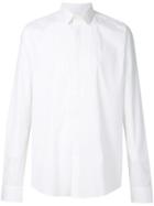 Les Hommes Embroidered Bib Detail Shirt - White