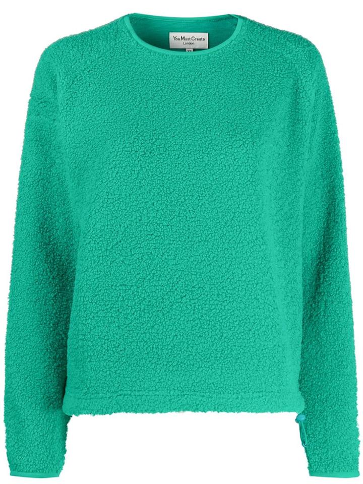 Ymc Oversized Faux-shearling Sweater - Green