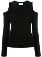 Allude Cold Shoulder Jumper, Women's, Size: Small, Black, Cashmere