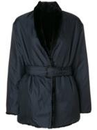 Aspesi Belted Short Trench Coat - Blue