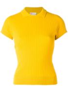 Red Valentino Ribbed Knit Polo Top, Women's, Size: Xs, Yellow/orange, Viscose/polyamide