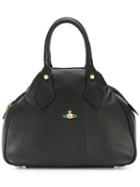 Vivienne Westwood Logo Plaque Tote, Women's, Black, Leather