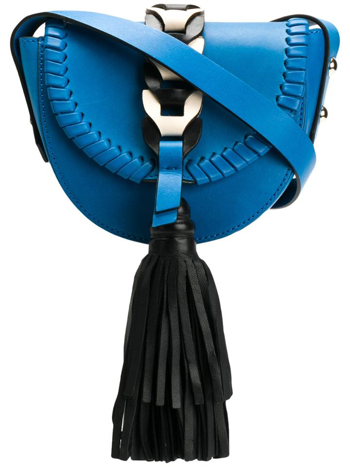 Red Valentino Tassel Trim Saddle Bag - Blue