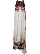 Etro Floral Print Sleeveless Maxi Dress, Women's, Size: 44, Black, Silk