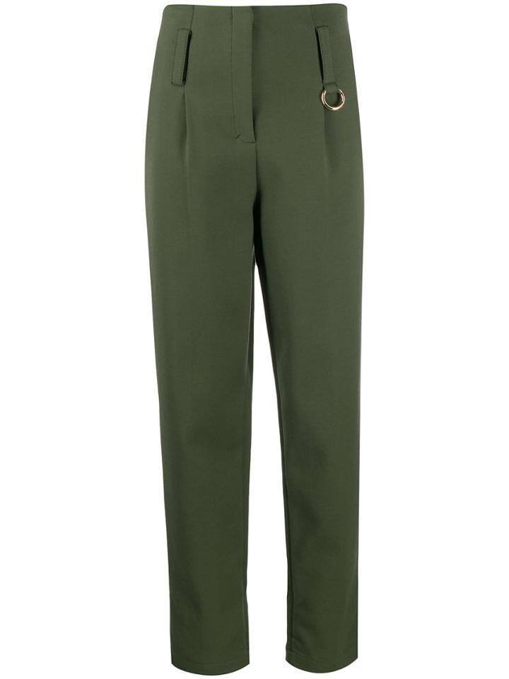 Dorothee Schumacher High-waisted Hoop-detail Trousers - Green