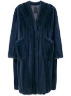Liska Virginia Fur Coat - Blue