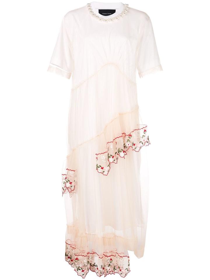 Simone Rocha Tulle Overlay T-shirt Dress - White