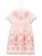Gucci Kids - Embroidered Dress - Kids - Cotton/polyamide/polyester - 6 Yrs, Nude/neutrals