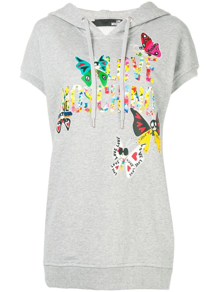Love Moschino Butterfly Hooded Dress - Grey