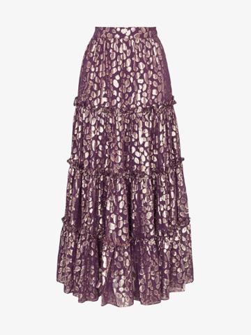 Taller Marmo Raphaelites Ruffled Maxi Skirt - Purple