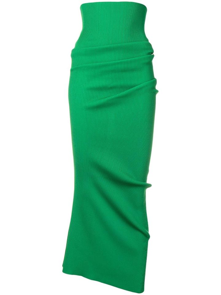 Marni Extreme High Waist Ribbed Skirt - Green