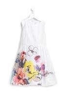 Simonetta Floral Print Dress, Girl's, Size: 10 Yrs, White