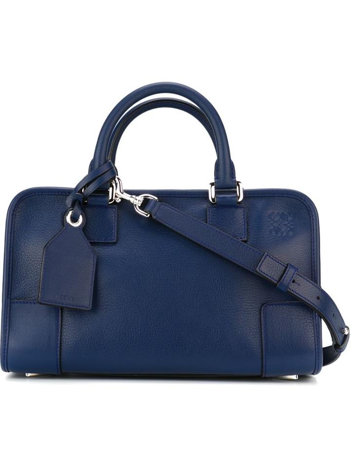 Loewe Amazona Tote, Women's, Blue, Calf Leather