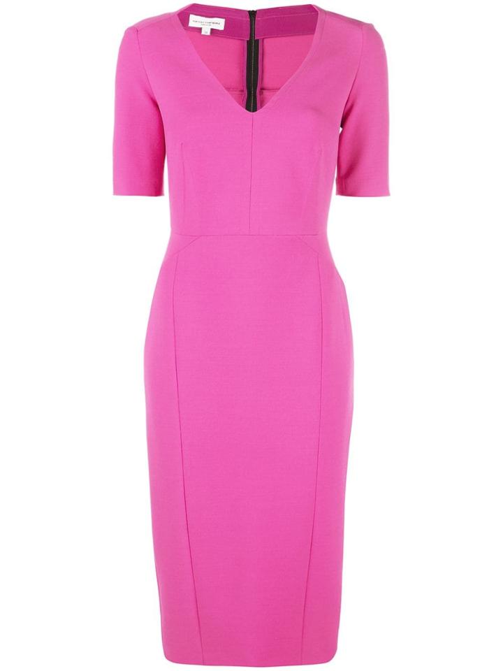 Narciso Rodriguez V-neck Scuba Dress - Pink