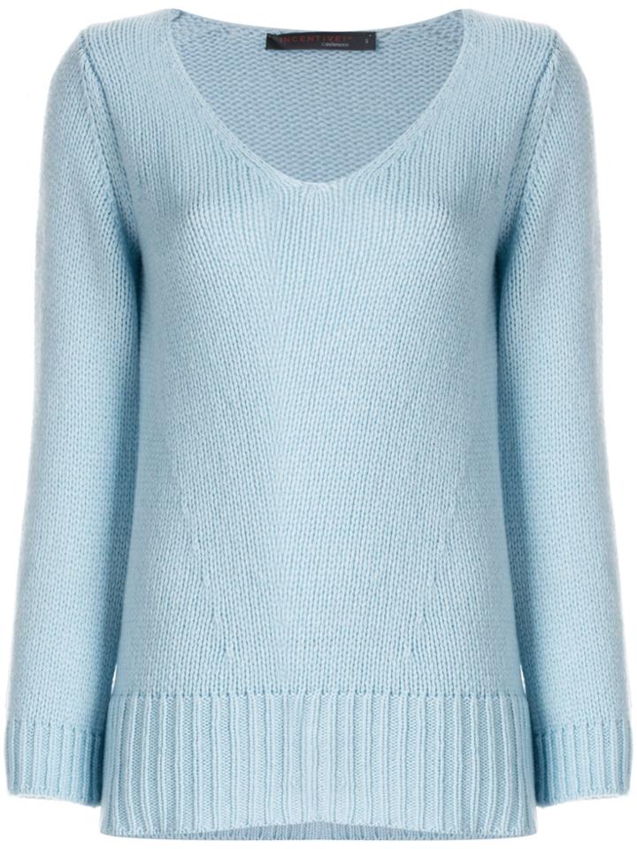 Incentive! Cashmere Knitted Jumper - Blue