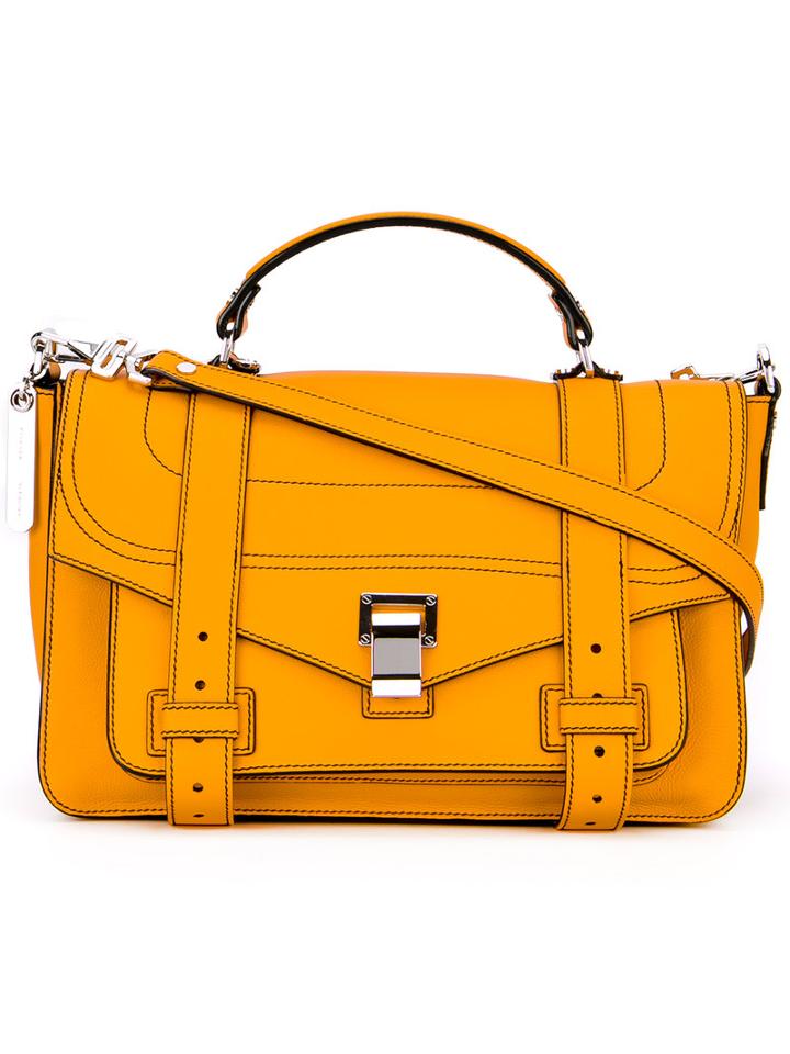 Proenza Schouler - Ps1 Medium Plus Shoulder Bag - Women - Calf Leather - One Size, Women's, Yellow/orange, Calf Leather