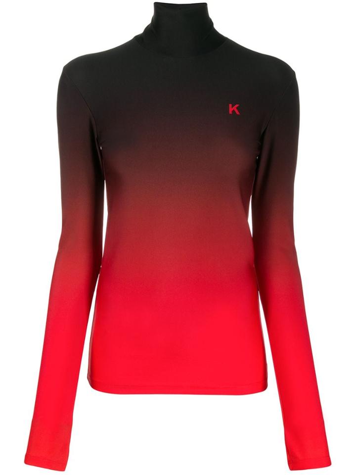 Kwaidan Editions Gradient Turtle Neck Top - Black