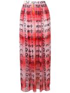 Msgm High-waisted Printed Pleated Skirt - Red