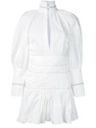 Ellery Bubble Sleeve Pleated Dress, Women's, Size: 8, White, Polyester