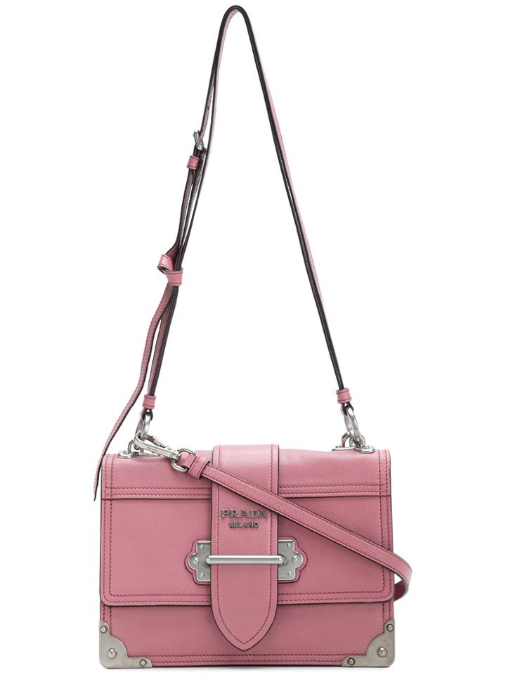 Prada Flap Logo Shoulder Bag - Pink & Purple
