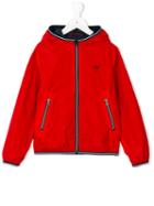 Fay Kids - Striped Trim Hooded Jacket - Kids - Polyamide - 6 Yrs, Red