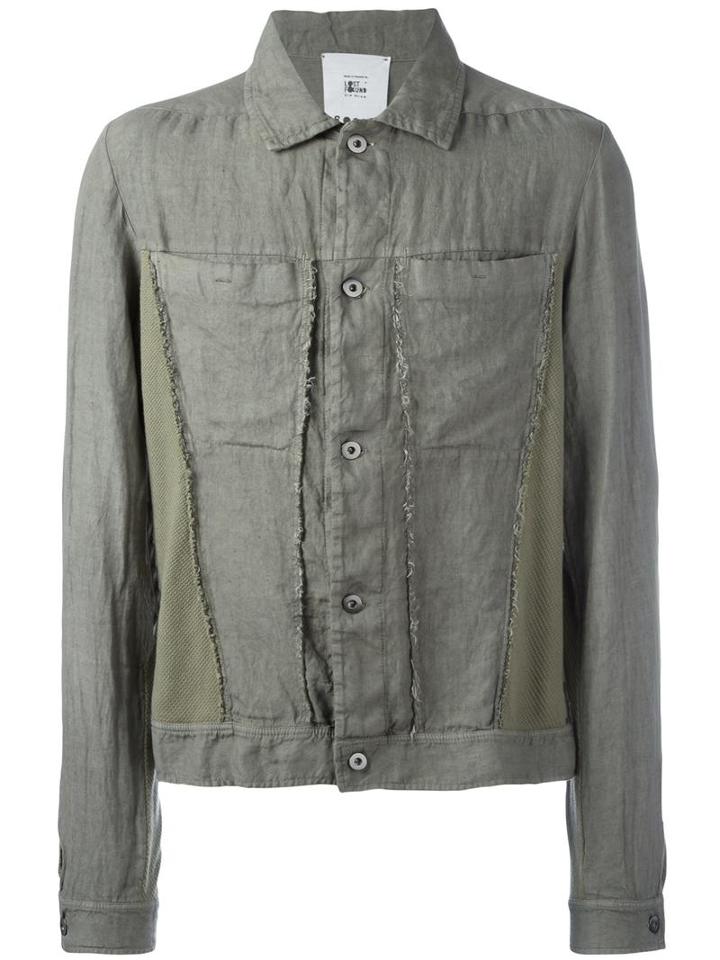 Lost & Found Rooms Denim Jacket, Men's, Size: Medium, Green, Linen/flax