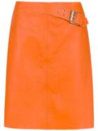 Nk Short Leather Skirt - Yellow & Orange
