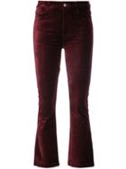Paige Velvety Cropped Trousers - Red