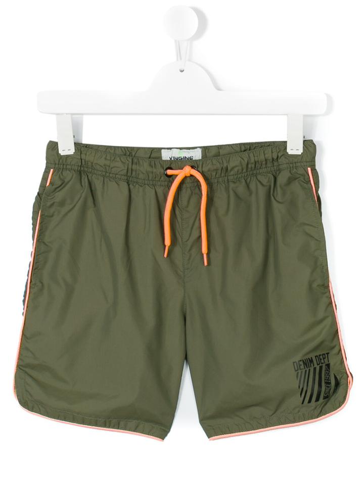 Vingino - Teen Logo Print Swim Shorts - Kids - Polyamide/polyester - 16 Yrs, Green